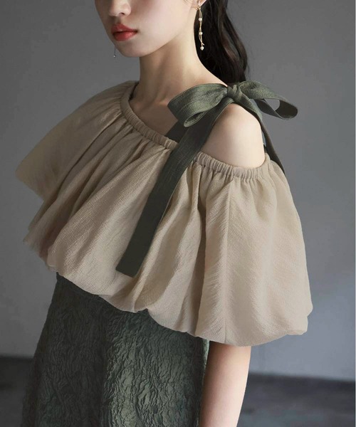 girl（ガール）の「マルチway バルーン オフショルダー ジャガード マーメイド ロング 結婚式 ワンピース パーティードレス オケージョンドレス お呼ばれ 二次会 成人式 同窓会 謝恩会（ドレス・レディース・ブラック系/ブラック/カーキ系・2L/L/S/M）」の8枚目の写真