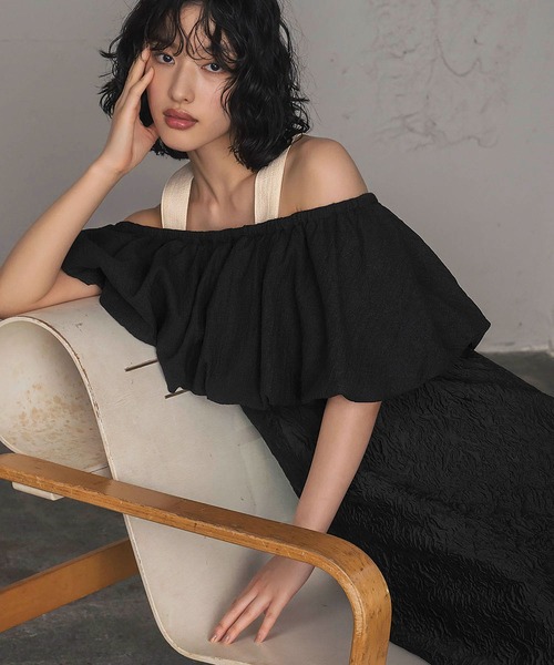 girl（ガール）の「マルチway バルーン オフショルダー ジャガード マーメイド ロング 結婚式 ワンピース パーティードレス オケージョンドレス お呼ばれ 二次会 成人式 同窓会 謝恩会（ドレス・レディース・ブラック系/ブラック/カーキ系・2L/L/S/M）」の13枚目の写真