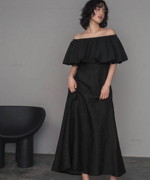 girl（ガール）の「マルチway バルーン オフショルダー ジャガード マーメイド ロング 結婚式 ワンピース パーティードレス オケージョンドレス お呼ばれ 二次会 成人式 同窓会 謝恩会（ドレス・レディース・ブラック系/ブラック/カーキ系・2L/L/S/M）」の14枚目の写真