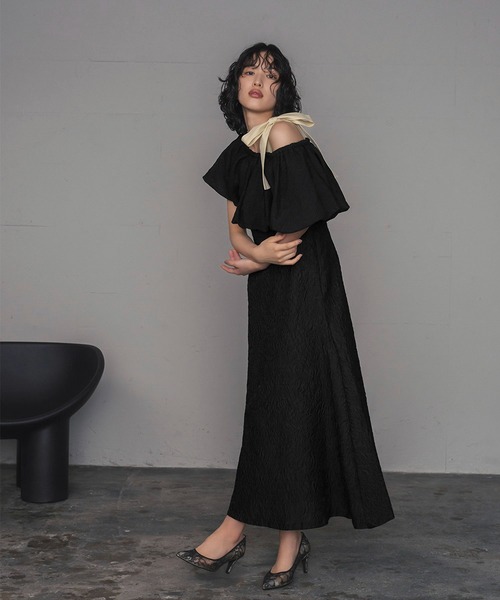 セール】マルチway バルーン オフショルダー ジャガード マーメイド