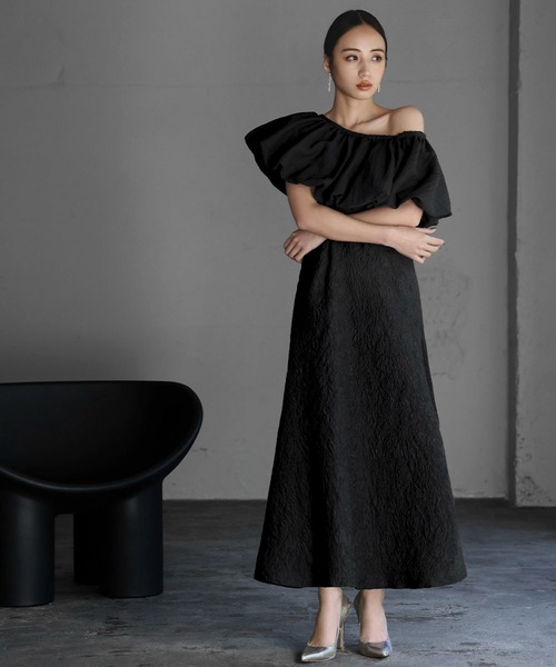 セール】マルチway バルーン オフショルダー ジャガード マーメイド