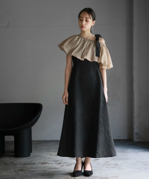 セール】マルチway バルーン オフショルダー ジャガード マーメイド