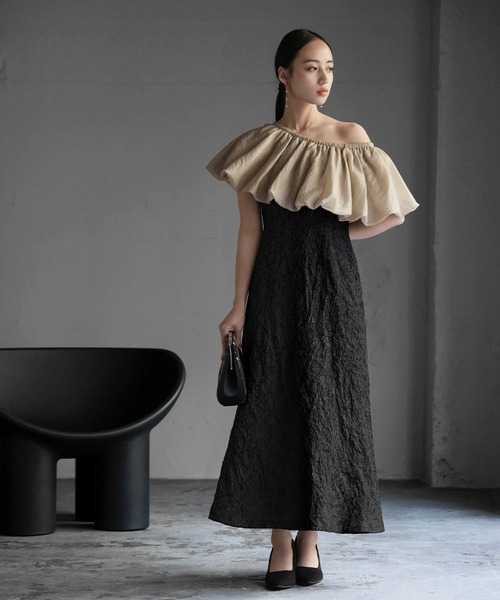 セール】マルチway バルーン オフショルダー ジャガード マーメイド