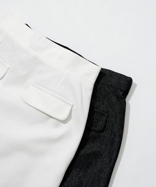 flower(フラワー)の「ポケットデニムスカート(デニムスカート・レディース・ブラック/ホワイト・FREE)」の4枚目の写真