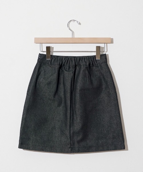 flower(フラワー)の「ポケットデニムスカート(デニムスカート・レディース・ブラック/ホワイト・FREE)」の9枚目の写真