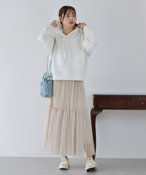 BLUEEAST（ブルーイースト）の「もっちりドルマンパーカー（パーカー・レディース・ブラック/オフホワイト/グレー/ピンク・MEDIUM）」の8枚目の写真