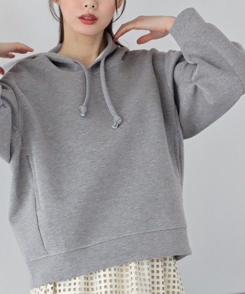 BLUEEAST（ブルーイースト）の「もっちりドルマンパーカー（パーカー・レディース・ブラック/オフホワイト/グレー/ピンク・MEDIUM）」の13枚目の写真