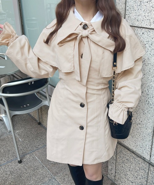 apres jour（アプレジュール）の「マルチウェイボウタイトレンチコート【ZOZOTOWN限定アイテム】（トレンチコート・レディース・ピンクベージュ/グレー/ベージュ・X-LARGE/フリー）」の19枚目の写真