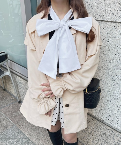 apres jour（アプレジュール）の「マルチウェイボウタイトレンチコート【ZOZOTOWN限定アイテム】（トレンチコート・レディース・ピンクベージュ/グレー/ベージュ・X-LARGE/フリー）」の18枚目の写真