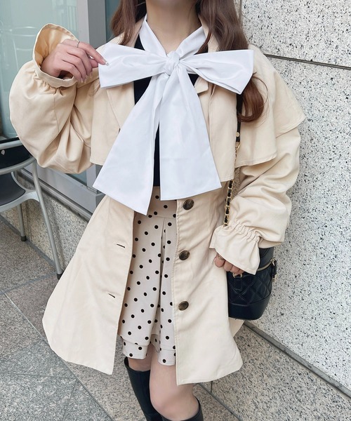 apres jour（アプレジュール）の「マルチウェイボウタイトレンチコート【ZOZOTOWN限定アイテム】（トレンチコート・レディース・ピンクベージュ/グレー/ベージュ・X-LARGE/フリー）」の9枚目の写真