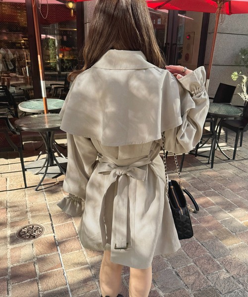 apres jour（アプレジュール）の「マルチウェイボウタイトレンチコート【ZOZOTOWN限定アイテム】（トレンチコート・レディース・ピンクベージュ/グレー/ベージュ・X-LARGE/フリー）」の8枚目の写真