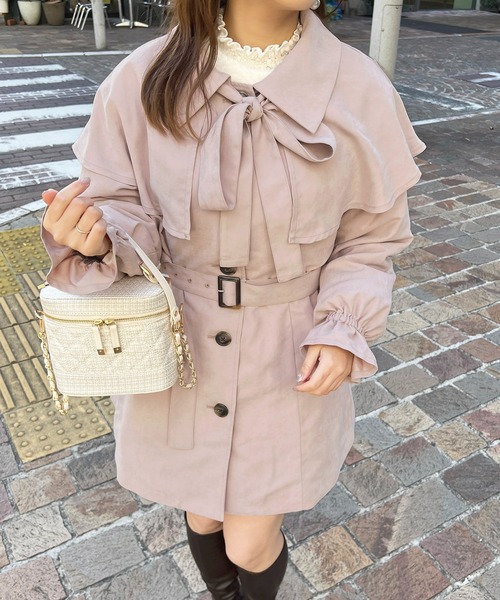 apres jour（アプレジュール）の「マルチウェイボウタイトレンチコート【ZOZOTOWN限定アイテム】（トレンチコート・レディース・ピンクベージュ/グレー/ベージュ・X-LARGE/フリー）」の22枚目の写真