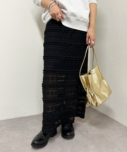 SHENERY（シーナリー）の「ストレッチレースタイトスカート（スカート・レディース・ブラック/ホワイト・38/36）」の8枚目の写真