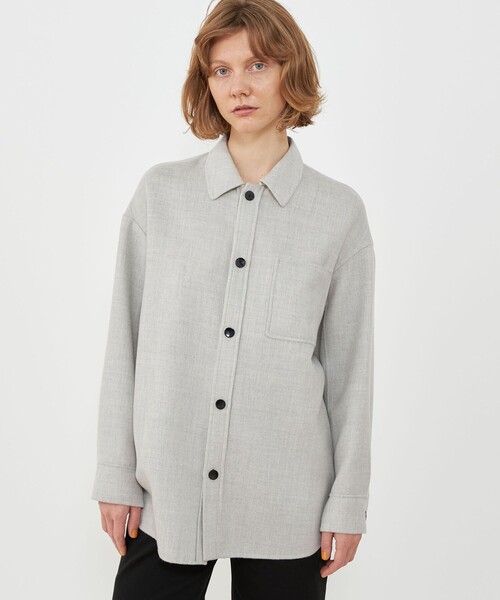 GALERIE VIE（ギャルリー ヴィー）の「エアーダブルフェイス オーバーシャツブルゾン（ブルゾン・レディース・ライトグレー・FREE）」の8枚目の写真