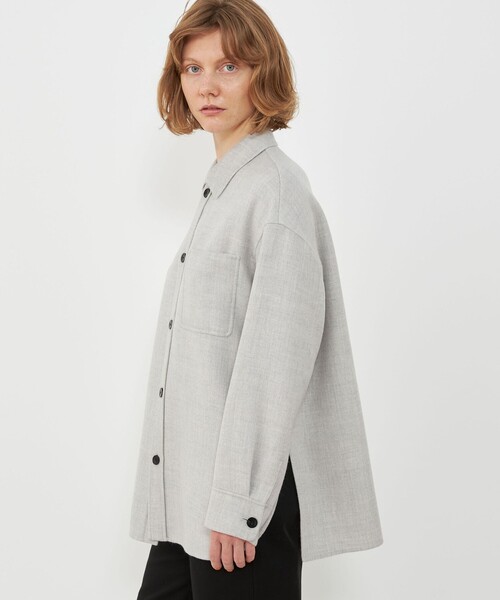 GALERIE VIE（ギャルリー ヴィー）の「エアーダブルフェイス オーバーシャツブルゾン（ブルゾン・レディース・ライトグレー・FREE）」の7枚目の写真