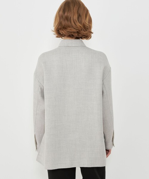 GALERIE VIE（ギャルリー ヴィー）の「エアーダブルフェイス オーバーシャツブルゾン（ブルゾン・レディース・ライトグレー・FREE）」の6枚目の写真