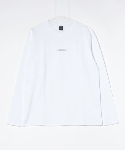TRAP/U （トラップユー）の「コットン天竺 / メッセージロゴプリント クルーネック バックプリント ロンTee（長袖）（Tシャツ/カットソー・メンズ・ホワイト/ブラック/イエロー・M/L）」の2枚目の写真