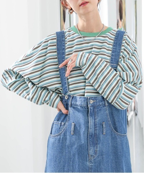 LEPSIM(レプシィム)の「マルチボーダープルオーバー 987201(Tシャツ/カットソー・レディース・ネイビー/ライトブルー/オフホワイト・FREE)」の1枚目の写真