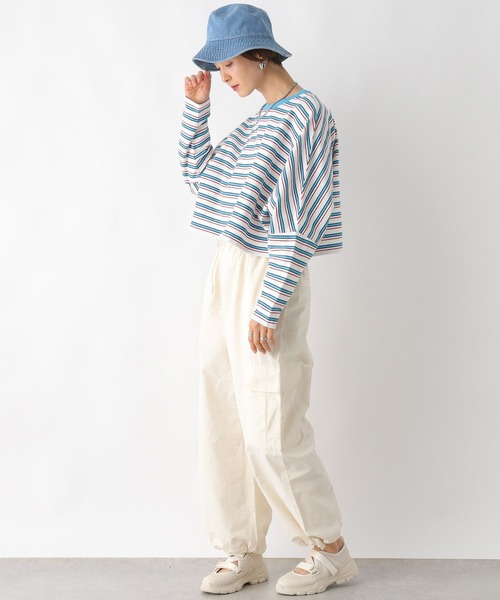 LEPSIM(レプシィム)の「マルチボーダープルオーバー 987201(Tシャツ/カットソー・レディース・ネイビー/ライトブルー/オフホワイト・FREE)」の4枚目の写真