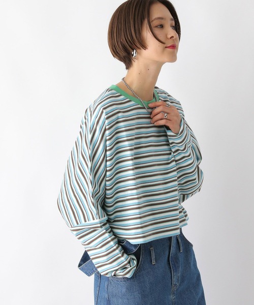 LEPSIM(レプシィム)の「マルチボーダープルオーバー 987201(Tシャツ/カットソー・レディース・ネイビー/ライトブルー/オフホワイト・FREE)」の18枚目の写真