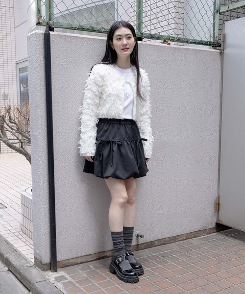 3.3 Field Trip （3.3フィールドトリップ）の「3.3 Field Trip／ループカーディガン  2109146（カーディガン/ボレロ・レディース・ネイビー/アイボリー・FREE）」の3枚目の写真