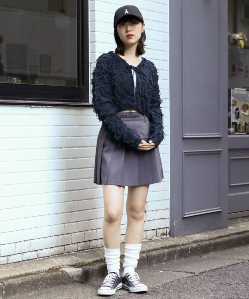 3.3 Field Trip （3.3フィールドトリップ）の「3.3 Field Trip／ループカーディガン  2109146（カーディガン/ボレロ・レディース・ネイビー/アイボリー・FREE）」の7枚目の写真