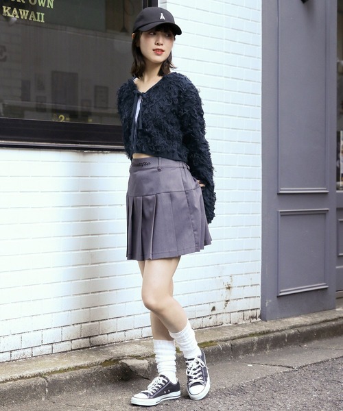 3.3 Field Trip （3.3フィールドトリップ）の「3.3 Field Trip／ループカーディガン  2109146（カーディガン/ボレロ・レディース・ネイビー/アイボリー・FREE）」の8枚目の写真