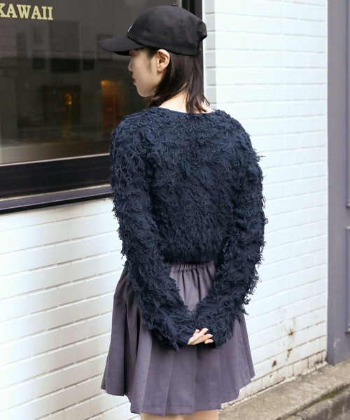 3.3 Field Trip （3.3フィールドトリップ）の「3.3 Field Trip／ループカーディガン  2109146（カーディガン/ボレロ・レディース・ネイビー/アイボリー・FREE）」の12枚目の写真