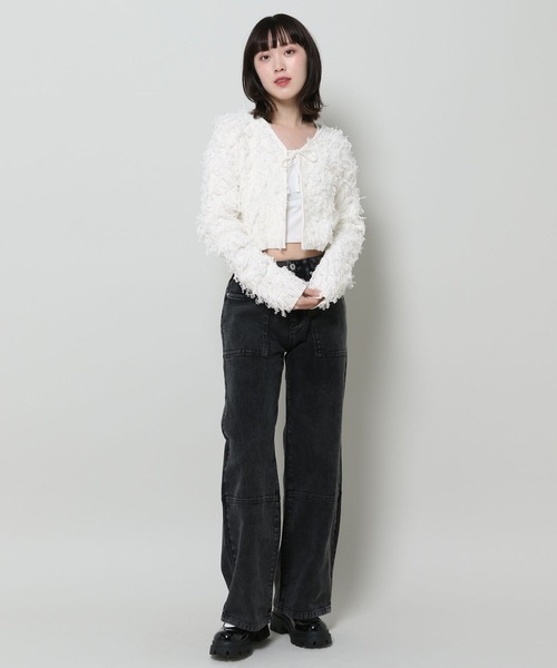 3.3 Field Trip （3.3フィールドトリップ）の「3.3 Field Trip／ループカーディガン  2109146（カーディガン/ボレロ・レディース・ネイビー/アイボリー・FREE）」の13枚目の写真