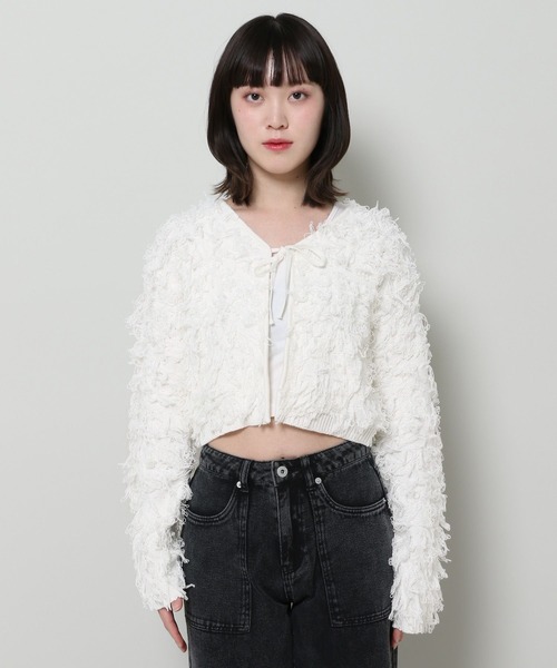 3.3 Field Trip （3.3フィールドトリップ）の「3.3 Field Trip／ループカーディガン  2109146（カーディガン/ボレロ・レディース・ネイビー/アイボリー・FREE）」の19枚目の写真