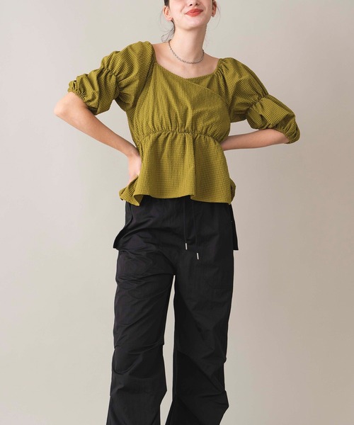 COMMRE（コムル）の「【前後2WAY】ペプラムリボンブラウス（シャツ/ブラウス・レディース・グリーン/ピンク/ブラック系その他・FREE）」の20枚目の写真