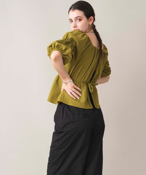 COMMRE（コムル）の「【前後2WAY】ペプラムリボンブラウス（シャツ/ブラウス・レディース・グリーン/ピンク/ブラック系その他・FREE）」の18枚目の写真