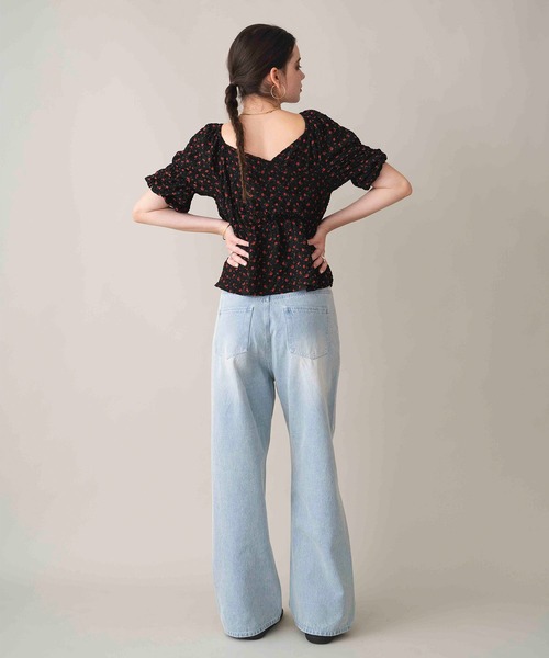 COMMRE（コムル）の「【前後2WAY】ペプラムリボンブラウス（シャツ/ブラウス・レディース・グリーン/ピンク/ブラック系その他・FREE）」の4枚目の写真