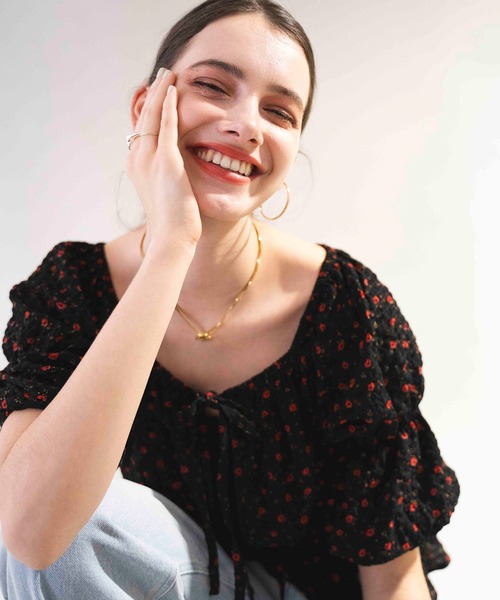 COMMRE（コムル）の「【前後2WAY】ペプラムリボンブラウス（シャツ/ブラウス・レディース・グリーン/ピンク/ブラック系その他・FREE）」の7枚目の写真