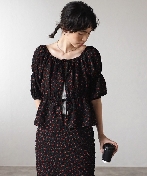 COMMRE（コムル）の「【前後2WAY】ペプラムリボンブラウス（シャツ/ブラウス・レディース・グリーン/ピンク/ブラック系その他・FREE）」の10枚目の写真