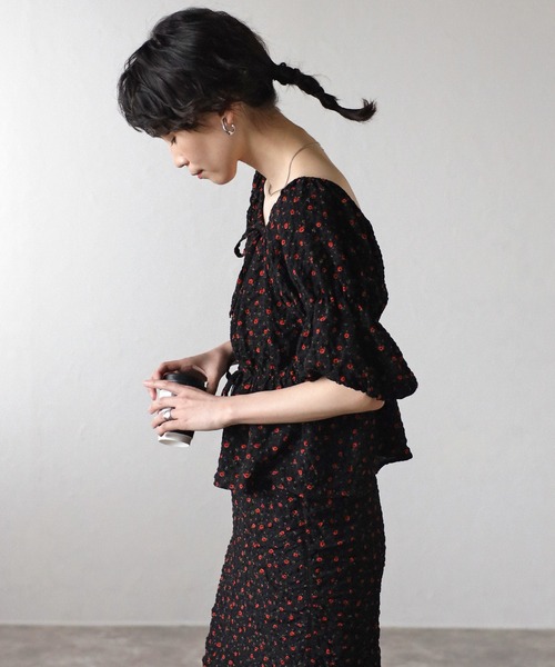 COMMRE（コムル）の「【前後2WAY】ペプラムリボンブラウス（シャツ/ブラウス・レディース・グリーン/ピンク/ブラック系その他・FREE）」の11枚目の写真