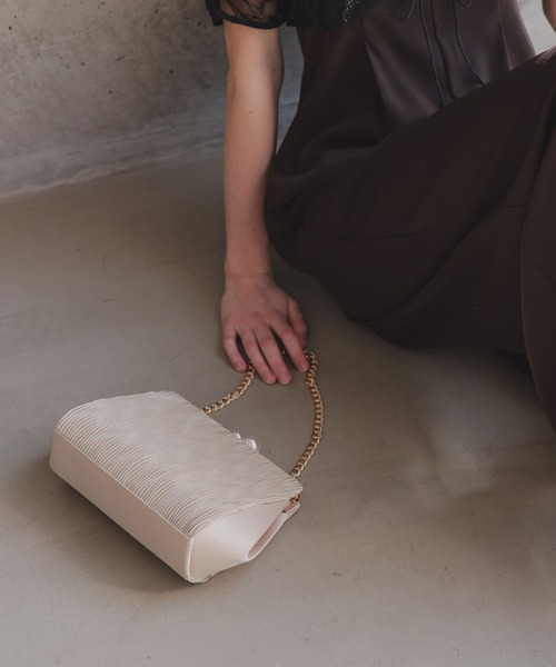 Dorry Doll（ドリードール）の「プリーツクラッチバッグ（クラッチバッグ・レディース・ブラック/ベージュ・FREE）」の8枚目の写真