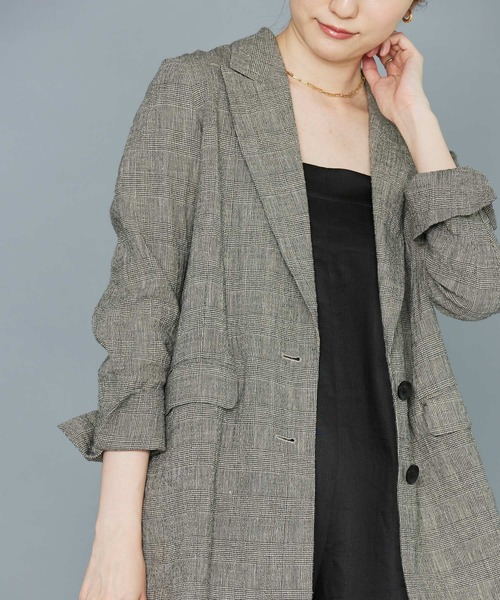 【大人気商品】BABYLONE バビロン グレンチェック ジャケット リネン混 グレンチェックオーバージャケット | [公式]バビロン（BABYLONE