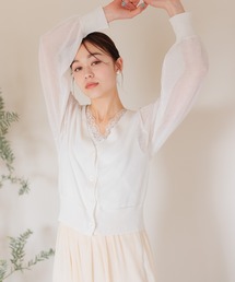 mysty woman | シアーボリュームスリーブカーディガン　111659(カーディガン/ボレロ)