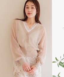 mysty woman | シアーボリュームスリーブカーディガン　111659(カーディガン/ボレロ)