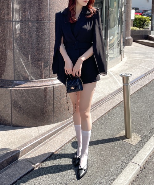 abc une face(アーベーセーアンフェイス)の「テーラードロンパース(つなぎ/オールインワン・レディース・グレー系その他/ブラック/ホワイト/ピンク・FREE)」の11枚目の写真