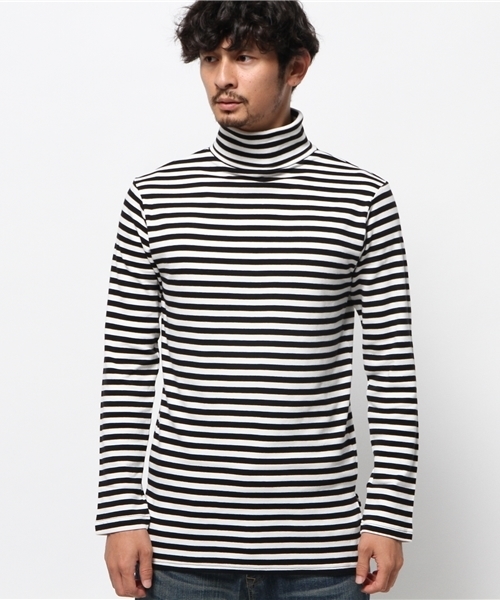 WEGO（ウィゴー）の「WEGO/スムースタートルネックロングTシャツ（Tシャツ/カットソー・メンズ・ホワイト/ブラック/ホワイト系その他・LARGE/MEDIUM）」の9枚目の写真