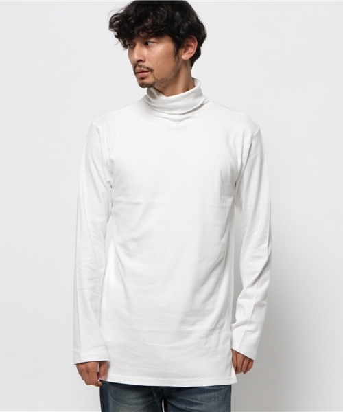 WEGO（ウィゴー）の「WEGO/スムースタートルネックロングTシャツ（Tシャツ/カットソー・メンズ・ホワイト/ブラック/ホワイト系その他・LARGE/MEDIUM）」の12枚目の写真