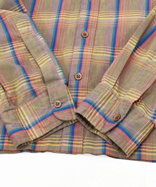 pierre cardin(ピエールカルダン)の「【ヴィンテージ古着】80's Pierre Cardin/ピエール・カルダン オンブレチェックシャツ(シャツ/ブラウス・メンズ・ブラウン・X-LARGE)」の6枚目の写真