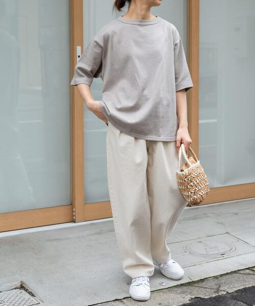 FORK&SPOON(フォークアンドスプーン)の「FORK&SPOON ヘンプ混イージーパンツ(その他パンツ・レディース・ベージュ/チャコールグレー・1/2)」の19枚目の写真