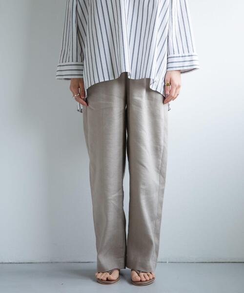 FORK&SPOON(フォークアンドスプーン)の「FORK&SPOON ヘンプ混イージーパンツ(その他パンツ・レディース・ベージュ/チャコールグレー・1/2)」の20枚目の写真
