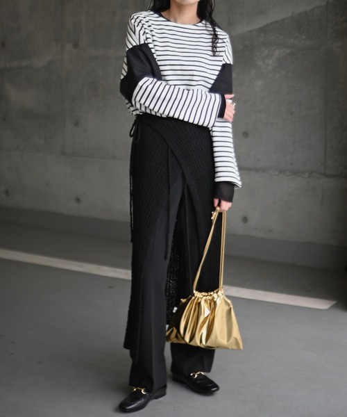 Marient(マリエント)の「ドッキングボーダーTEE 2(Tシャツ/カットソー・レディース・ブラック/イエロー/ブルー・FREE)」の9枚目の写真