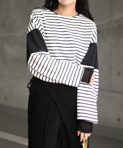 Marient(マリエント)の「ドッキングボーダーTEE 2(Tシャツ/カットソー・レディース・ブラック/イエロー/ブルー・FREE)」の11枚目の写真