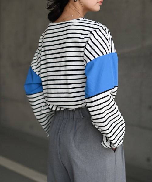 Marient(マリエント)の「ドッキングボーダーTEE 2(Tシャツ/カットソー・レディース・ブラック/イエロー/ブルー・FREE)」の19枚目の写真