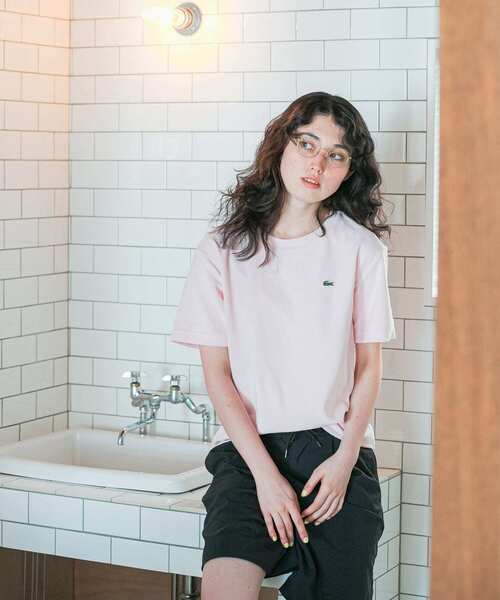 LACOSTE(ラコステ)の「『別注』LACOSTE×DOORS パイルクルーネックTシャツ(Tシャツ/カットソー・レディース・ピンク/ホワイト/ベージュ/ネイビー・FREE)」の21枚目の写真
